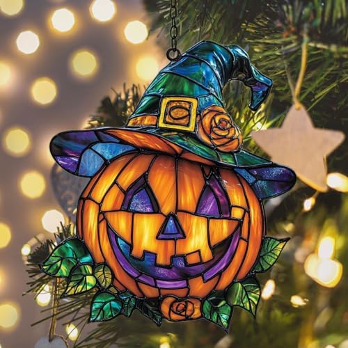 Witch Jack-o'-Lantern Acrylic Suncatcher - Image 6