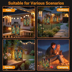 Solar Lantern Outdoor Waterproof Colorful Stained Glass Garden Decor LED Hanging Solar Lights Tabletop Lamp Gifts for Women Mom Outside Yard Patio Porch - Image 6