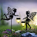 SUNNYPARK 2 Pack Solar Fairy Garden Metal Stake Decorative Lantern by SUNNYPARK