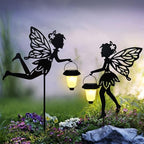 SUNNYPARK 2 Pack Solar Fairy Garden Metal Stake Decorative Lantern by SUNNYPARK