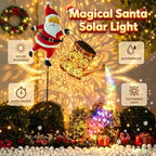 Santa Watering Can Solar Light with Ground Stake, 2027 New Christmas Solar Kettle Lights Garden Lawn Decorative Lights Santa Kettle Ground Lamp Solar LED Night Lights Outdoor Garden Decor, Colorful*2 - Image 4