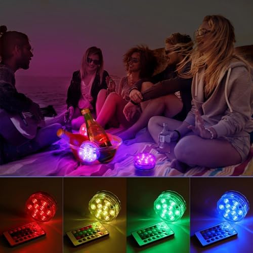 Mudder 36 Pack Submersible LED Lights with Remote 2.8" Hot Tub Lights Waterproof Pool Underwater LED Light Battery Operated Bathtub Lamp 16 Color Changing Lamp for Pool Pond Vase Aquarium Decoration - Image 6