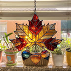 Maple Leaf and Acorn Acrylic Suncatcher - Image 4