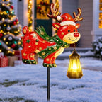 Christmas Decorations Reindeer Garden Stake with Solar Lights Multicolor Changing,Christmas Birthday Gifts for Women Mom,Metal Waterproof Christmas Deer Solar Lights for Holiday Yard Lawn Garden Porch by EDOF