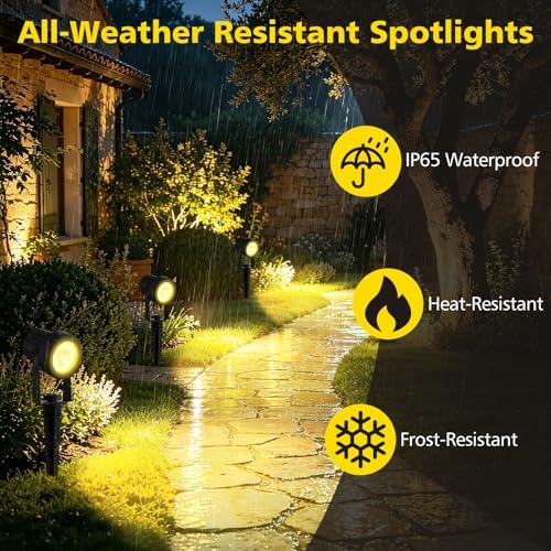 T-Sun 2-in-1 Solar Spotlights Outdoor Waterproof, Warm White, Dusk to Dawn - Image 7
