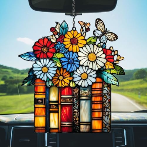 Floral Stack of Books Acrylic Suncatcher - Image 5