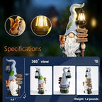 Solar Garden Gnome Statue with Lantern, Outdoor Decor for Yard&Patio - Image 6