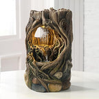 GOSSI Indoor Water Fountain Stump Rain Drop Meditation Desk Fountain Artistic Relaxation Waterfall for Home and Office Decor (22013) by GOSSI
