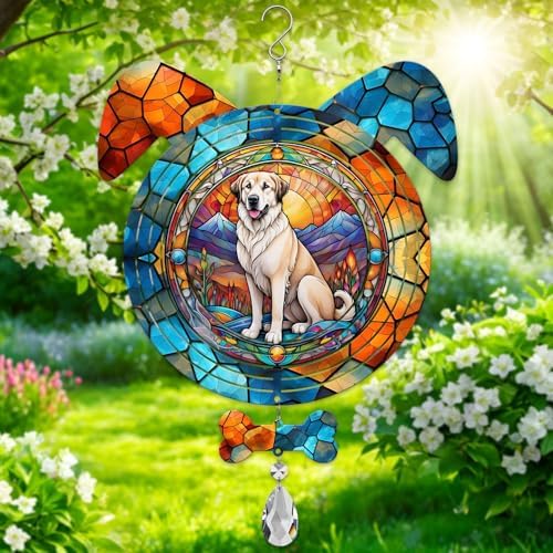 Anatolian Shepherd Dog Ears Wind Spinner, Anatolian Shepherd Wind Spinner Hanging for Yard and Garden by PODMemory