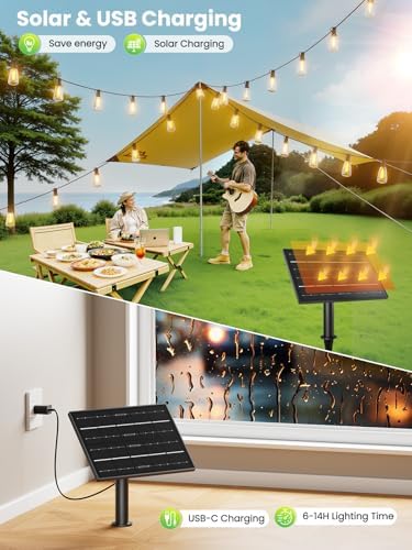 Svater 200 FT Solar String Lights Outdoor Waterproof, Remote Dimmable - Image 6