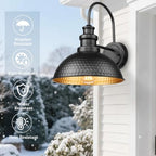 Outdoor Farmhouse Barn Lights, Weather Resistant Outdoor Wall Sconce, Exterior Wall Lights, Front Door Mounted Lighting Fixture,Outside Lighting for Porch,Garage,Patio, Fit E26 Socket (Black, 1 Pack) - Image 4