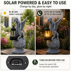 Qeeman Solar Dragon Garden Statue with Lantern: Outdoor Resin Garden Accent - Image 4