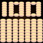 100 Pack 2 Inch Flameless LED Floating Candles, Battery Operated White Tealights with Realistic Flickering Flame, Waterproof for Cylinder Vases, Wedding Centerpieces, Pool, Party & Holiday Decor by Aamdkcyu