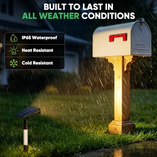 Solar Spot Lights Outdoor Waterproof, Warm White 4 Pack - Image 3