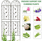 4 Pack Metal Garden Trellis 86.7" Tall Outdoor Climbing Plant Support for Roses, Flowers, Rustproof Durable Brown Galvanized Tube, Lawn Garden Fence Decor Screen (4, Retro-86.7" H) - Image 5