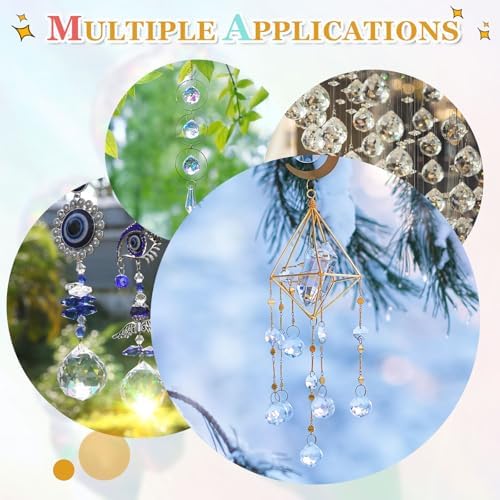 Crystal Ball Prisms, Sun Catcher Hanging Prism Sun Catcher Pendant 44mm / 1.73Inch & 10 Pack & Dark Blue-Fitting for (Outdoor/Indoor/Windows/DIY Decor/Feng Shui/Chandelier) - Image 6