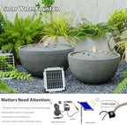 Tankana 20" Solar Bubbler Water Fountain, Minimalist Natural Gray - Image 6