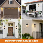 2-Pack Dusk to Dawn Outdoor Wall Sconce, Sensor Porch Light Fixture - Image 7