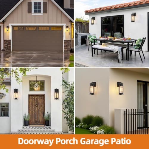 2-Pack Dusk to Dawn Outdoor Wall Sconce, Sensor Porch Light Fixture - Image 7