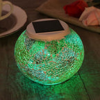 LABRIMP Solar Powered Mosaic Glass Ball Table Lamp Color Shift Waterproof - Image 5