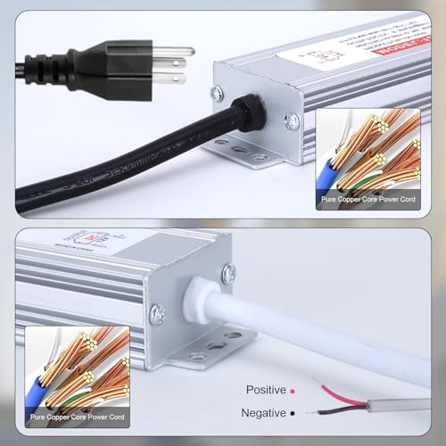 QNNP® LED Driver 100 Watts 12V DC with Plug, Low Voltage Transformer Waterproof IP67 Power Supply Transformer Adapter AC 85V-265V to 12V DC, LED Power Supply for Indoor Outdoor Lighting - Image 3