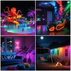 LED Flood Light Outdoor, 50W Color Changing RGB Flood Light, IP66 Waterproof Outdoor Landscape Lights Stage Lights, 5000LM Uplighting for Party, 2Pack - Image 5