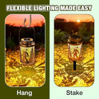 Cooo 4 Pack Solar Lanterns Outdoor Waterproof Bigfoot Sasquatch Christmas Trees Solar Pathway Lights Landscape Path Christmas Gifts for Women Mom Grandma for Outdoor Table Lamps Garden Yard Decor-Gold - Image 3