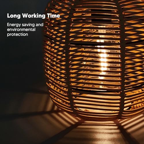 Solar Lantern Outdoor Water Proof Hanging Rattan Solar Lights, Water Proof Decorative Rattan Lantern for Table Patio Garden Yard Porch - Image 4