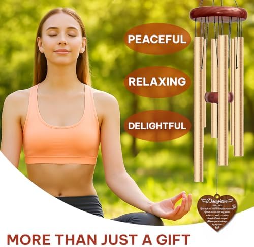 Personalized Mom Memorial Wind Chime – “You Left Me with Beautiful Memories” Custom Name & Years – Heart Shaped Angel Wing Sympathy Gift – Outdoor Remembrance Windchime for Loss of Mother or Wife - Image 3