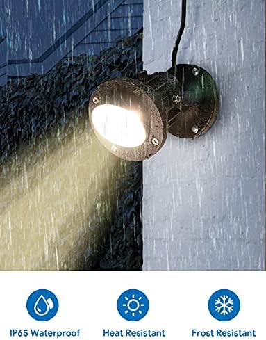 SUNVIE 20W Spot Lights Outdoor with Photocell Sensor, Dusk to Dawn LED Landscape Spotlights, Waterproof 120V 2000LM 3000K Landscape Lighting for Yard Flag Tree Garden 6 FT US 3-Plug in Cord, 2 Pack - Image 5