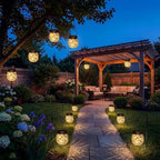 4 Pack Small Solar Lanterns Outdoor Waterproof, Cracked Glass Hanging Globe Lights for Backyard Patio Garden Pathway Balcony and Table Decor, Warm White- Gifts for Women Mom Homeowners - Image 6