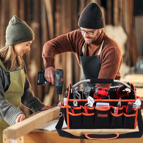 Kowsinde 16 Inch Tool Bag, Electrician Tool Bag, Open Top Tool Bags, 26 Pockets Can Hold Many Tools, Steel Handle and Removable Shoulder Strap - Image 7