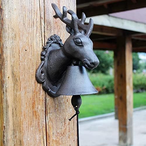 Elk Cast Iron Doorbell Garden Decoration Wall Bell Outdoor Dinner Bell Dinner Bell (Black 27 * 13 * 14cm) - Image 4