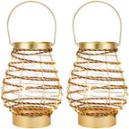 Set of 2 Metal Cordless Table Lamp 8 "H Metal Cage LED Cage Lamp with 6-Hour Timer, Vintage Decorative Fairy Lights Lantern for Indoor/Outdoor Bedrooms Weddings Parties Patio Events - Image 3