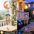 Solar Moon Cat Wind Chimes,Cat Lover Gifts for Mom Women Mothers Day - Image 4