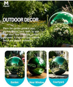 12 Inch Stainless Steel Gazing Ball, Garden Gazing Globe Mirror Ball, Polished Shiny Sphere for Garden Yard Outdoor, Swimming Pool Decoration (Green) - Image 3