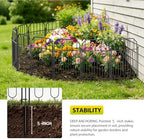 VANCASTLE Decorative Garden Fence, Toatal 25FT(L) x 21IN(H) Outdoor Metal No Dig Fence Animal Barrier, Rustproof No-Tool Assembly Landscape Edging for Yard, Lawn, Patio, Flower Bed-25 Panels Design I - Image 4