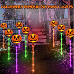 SANJICHA 12 Pack Solar Pumpkin Lights Outdoor Waterproof for Halloween Decorations, Solar Torch Lights with Flickering Flame Larger Size Solar Flame Lights - Image 5