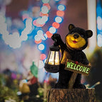 Juegoal Garden Bear Statue with Solar LED Lantern, Luminous Welcome Sign, Gifts for Mom Yard Art, Whimsical Figurine Large Sculpture Lighted Outdoor Mother's Day Spring Decorations for Lawn, Porch - Image 6