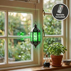 Vela Lanterns Hanging Moroccan Lantern with LED Twinkle Fairy Lights - Exotic Decorative Patio & Porch Decor, Indoor Outdoor Candle Lamp Holder with Chain (13" Large, Color Changing) - Image 5