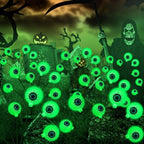 ZFNN Solar Halloween Decorations, 4 Pack 24 LED Spooky Eyeball Lights, Outdoor Waterproof Solar Green Firefly Lights for Garden Yard Patio Pathway Lawn Halloween Party - Image 6