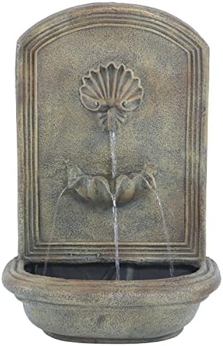 Sunnydaze Seaside 27 in Outdoor Wall Water Fountain with Pump - Florentine - Image 6