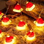 CAKERS Christmas Decor String Lights|Creative Cute Novelty Fairy Lights|Hanging Copper Wire Lights|Night Lights for Birthday Party Xmas Tree Decor,Christmas Hat,5m(16.4ft)-20LED-Solar - Image 2