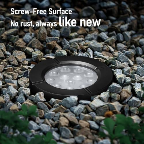 LEONLITE 6-Pack Dia. 4 Inch 5CCT Well Lights Flat Top Black - Image 4