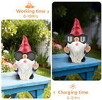 Gnome Statue with Solar LED Glasses, 8.3 in Funny Garden Gnome - Image 5