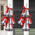 MorningRo 8 Pcs 8+6.5in Silver Giant Bells Extra Large Christmas Bells for Outside Decor for Xmas Tree Doors Firepalces Unique for Large Xmas Bell Ornaments Garland Indoor Outdoor by MorningRo