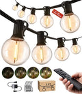 Outdoor String Lights Waterproof 75FT (1FT Bulbs Apart) Remote for Patio by SUFEIMAS
