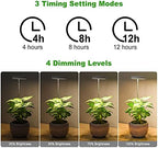 LORDEM Grow Light, Full Spectrum LED Plant Light for Indoor Plants, Height Adjustable Growing Lamp with Auto On/Off Timer 4/8/12H, 4 Dimmable Brightness, Ideal for Small Plants, 4 Packs - Image 4
