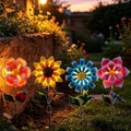 Solar Garden Stakes Lights for Outdoor Decor, 4 Pack Waterproof Metal Art Stick Flowers, Light for Outside Garden Patio Pathway Yard Backyard Porch Lawn by SolarGardenDecorationLight