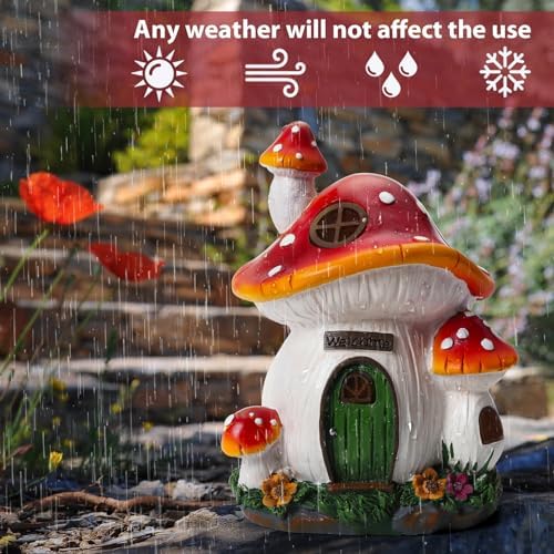 Mushroom House Garden Statue Outdoor, Outdoor Garden Decoration - Image 5